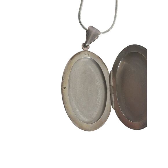 Vintage Sterling Silver Locket Choker Necklace READ - Picture 3 of 8